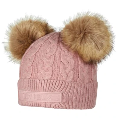 Image of LeMieux Mini Double Pom Childrens Beanie Hat Pink Quartz