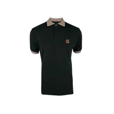 Image of Trojan Gingham Check Trim Pique Polo TR/8865 3XL Black
