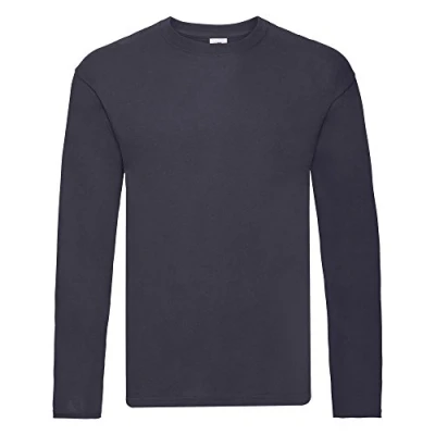Image of Fruit of the Loom Mens Original Long Sleeve T Shirt (L) (Deep Navy)