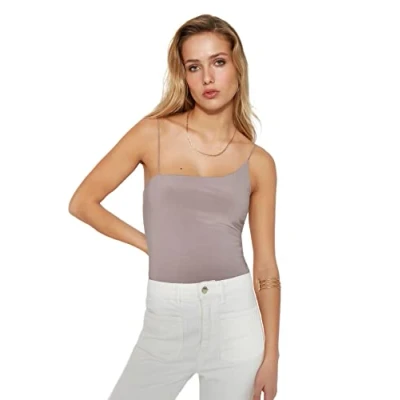 Image of Trendyol FeMan Plain Knit Bodysuit,Mink,S