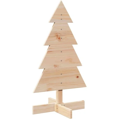 Image of vidaXL Wooden Christmas Tree for Decoration 80 cm Solid Wood Pine