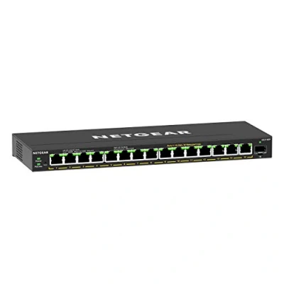 Image of NETGEAR 16 Port PoE Gigabit Ethernet Plus Switch (GS316EP) Managed, with 15 x PoE+ @ 180W, 1 1G SFP Port, Desktop or Wall Mount