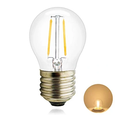 Image of Vintage Style E27 Edison Screw LED Filament Bulbs 2W Light G45 Small Globe 360 Beam Angle Lamp 2700 3000K Warm White 25W Incandescent Replacement