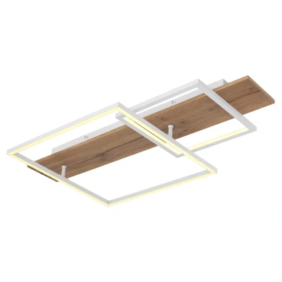 Image of Vanni 75x40cm Integrated LED Semi Flush Ceiling Light White Matt 2x 3000K