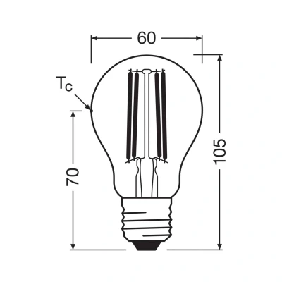 Image of OSRAM LED bulb Filament E27 2.2W 4000K dimmable