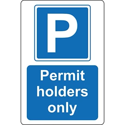 Image of Permit holders only parking car park sign 3mm Aluminium (300mm x 200mm)