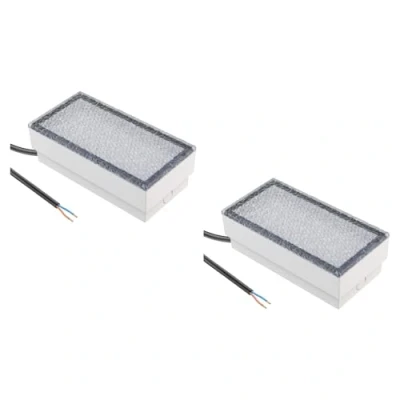Image of ledscom.de 2 LED Paving Stone Ground recessed Light CUS for Outdoors, IP67, Angular, 20 x 10cm, 2.9 W, 228lm, Cool White