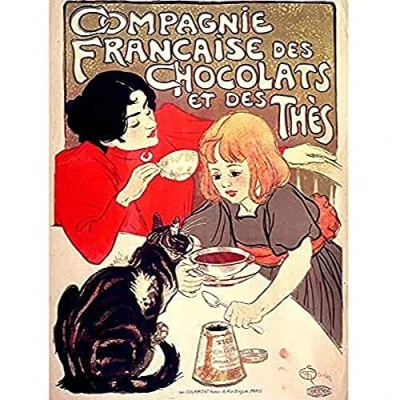 Image of Steinlen Company French Chocolate Tea Cat Advert Unframed Wall Art Print Poster Home Decor Premium