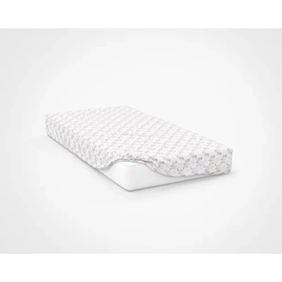 Image of NightComfort 100% Jersey Cotton Knitted Cot Bed Fitted Sheet Mattress Cover, Flowers/Floral, 140xm x 70cm (Cot Size)