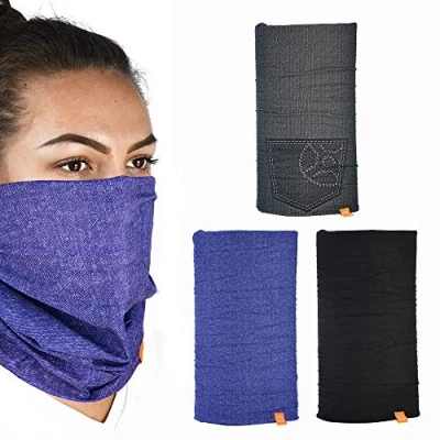 Image of Oxford Comfy Neck Warmers Jeans Balaclava (Pack of 3) Denim/Grey/Black, One Size