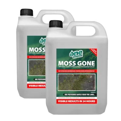 Image of One Chem Moss Gone killer 2 x 5 Litre Multi Pack, Suitable on Path, patios and hard surfaces