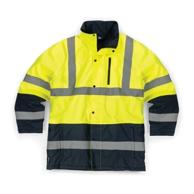 Image of Tough Grit Hi Vis 2 Tone Waterproof Jacket Yellow/Navy XL