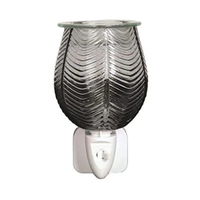 Image of Aroma Grey Lustre Ribbed Plug In Wax Melt Warmer