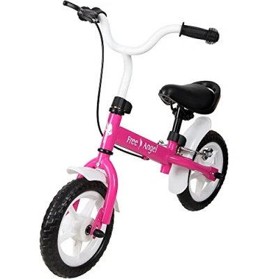 Image of Spielwerk® Children&#039;s Balance Bike 2 5 Yrs Lightweight Learning Training Bicycle 10&#039; Solid PU Tyres Caliper Brake Rubber Grips Height Adjustable Saddle Free Angel Pink