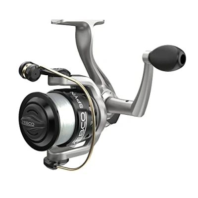 Image of Zebco/Quantum, Spyn Spinning Reel, 10, 4.3:1 Gear Ratio, 18&quot; Retrieve Rate, 3 Bearings, Right Hand, Clam Package,SPYN10.CP3,Silver/Black