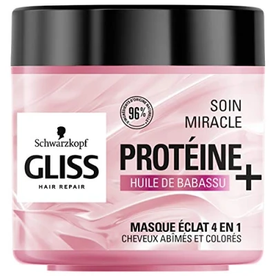Image of Gliss Schwarzkopf Miracle Eclat 4 in 1 damaged and colored hair care 96% ingredients of natural origin 400 ml