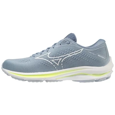 Image of Mizuno Women&#039;s Wave Rider 25 Walking Shoe, Heather/White/Neolime, 4.5 UK