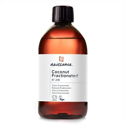 Image of Naissance Liquid Fractionated Coconut Oil (No. 218) 450ml MCT for Skin, Hair, Lip Gloss, DIY Beauty Recipes, Aromatherapy, Massage, Cuticules