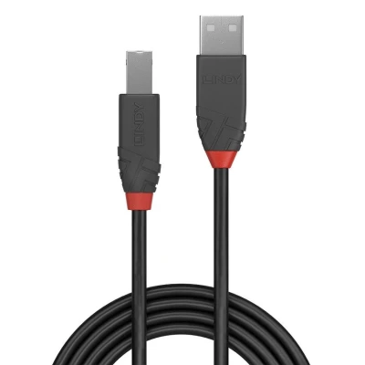 Image of Lindy 2m USB 2.0 Printer Cable, A to B cable ,Scanner and for HP, Canon, Dell, Epson, Brother, Electric Piano, Anthra line