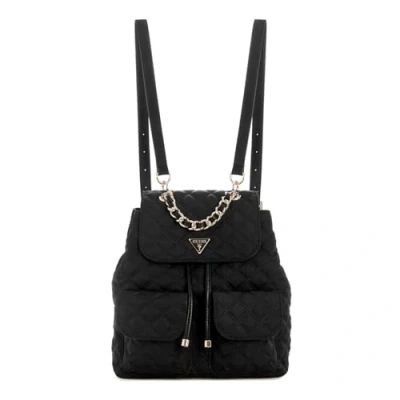 Image of GUESS Women&#039;s Giully Flap Backpack, Black, One Size