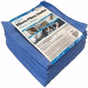 Image of Streetwize Super Soft &amp; Ultra Fine Microfibre Cleaning Cloths for Car Polishing, Washing, Waxing and Home Dusting Blue (Pack of 10)