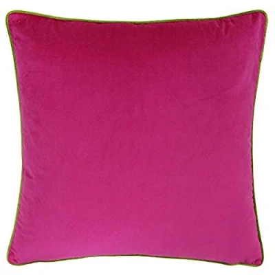 Image of Paoletti Meridian Piped Velvet Feather Filled Cushion Pink One Size