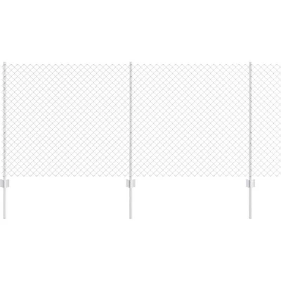 Image of vidaXL Chain Link Fence with 20 U Posts Silver 1x10 m Steel