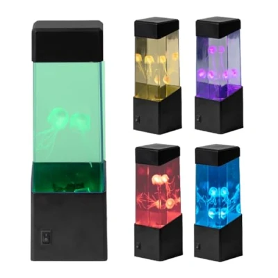 Image of Global Gizmos 55229 Aquarium Jellyfish Lamp/Colour Changing LEDs/Calming Sensory Light/USB or Battery Powered/Great for Kids &amp; Adults