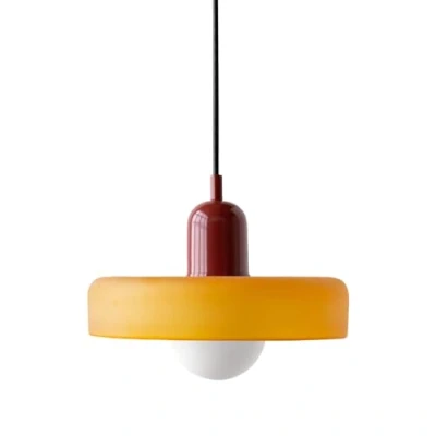 Image of SIYANE Farmhouse Orange Glass Pendant Light Kitchen Island Sink Mid Century Modern Hanging Ceiling Lamp with Warm Bulb Vintage Industrial Chandelier for Dining Room Bedroom Restaurant Cafe Bar