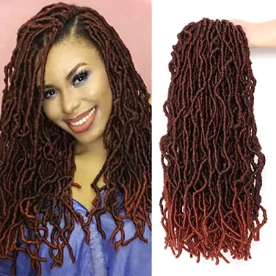 Image of 18 Inch Faux Locs Crochet Hair Extensions for Black Women Soft Braids Braiding Extension (18Inch (Pack of 7), #1B 350)