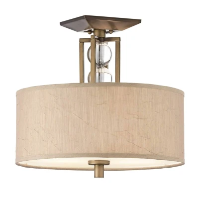 Image of Celestial 3 Light Semi Flush Ceiling Bronze, Beige, E27