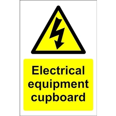 Image of Electrical Equipment Cupboard Sign Self Adhesive Vinyl 150mm x 100mm Case (Pack of 20)