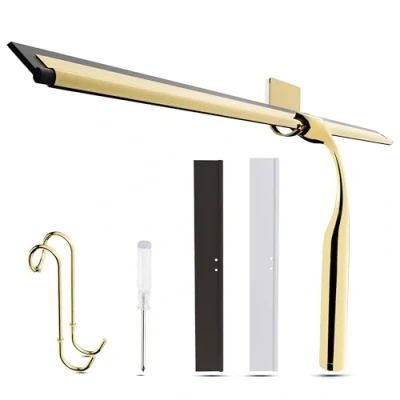 Image of Wunset 40 cm Shower Squeegee, Large Gold Window Squeegee 6 Pieces Set Including 2 Replacement Silicone Lips, Cleaner for Doors and Various Smooth Surfaces (40 cm, Gold)