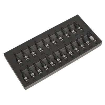 Image of Sealey Premier TRX Star*/Hex/Spline Socket Bit Set 22pc 3/8&quot;Sq Drive Black Series