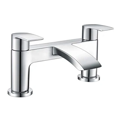 Image of [Bath Tap] Hapilife Bathroom Waterfall Monobloc Bath Filler Mixer Tap Chrome Double Lever Tub