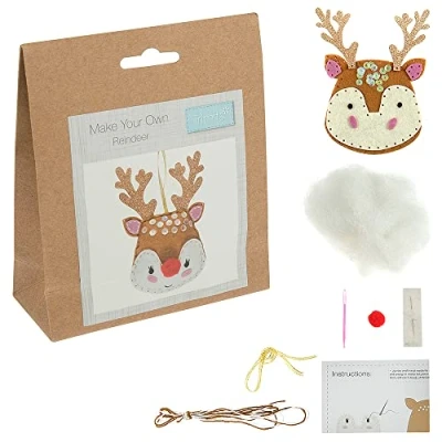 Image of Crafty Capers Make Your Own Christmas Reindeer Sewing Felt Kit