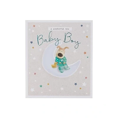 Image of Boofle New Baby Boy Card for Friend/Couple Cute Design