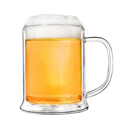 Image of Creano 1x Double Walled Beer Glass/Deco Glass Tankard 500ml