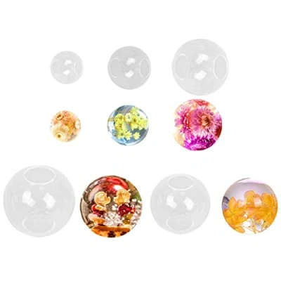Image of iSuperb Resin Ball Molds Silicone Mold Round Casting Sphere for Epoxy 3D Crystal Mould DIY Jewelry Craft, Crafts, Handmade Pendant (5Pcs Molds)
