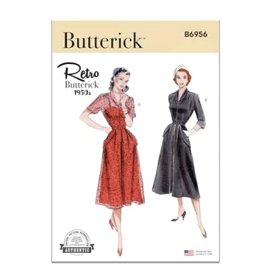 Image of BUTTERICK B6956B5 Misses&#039; Dress with Sleeve Variations B5 (8 10 12 14 16)