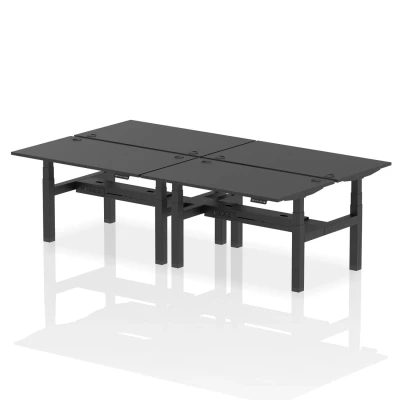 Image of Air B2B 1400x800mm Height Adjustable 4P Bench Desk CP Black/Black