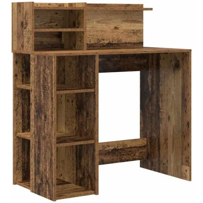 Image of vidaXL Desk with Storage Old wood 90x48x101.5 cm Engineered