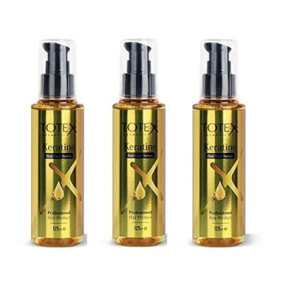 Image of Totex Hair Keratin Serum Oil Damaged Repair &amp; Straightening Silky Smooth Shinny 125ml (Pack Of 3)