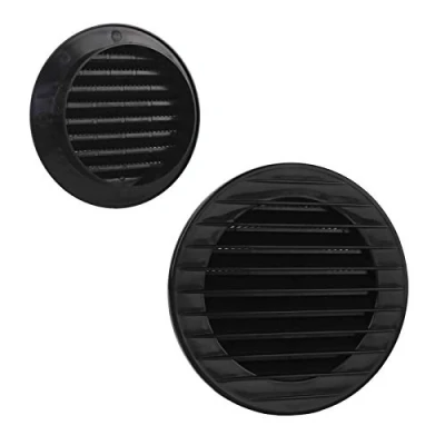Image of MKK Ventilation Grille Exhaust Outdoor Insect Protection White Grey Brown Anthracite Brick Red 60 70 80 90 100 120 125 150 mm Black Diameter
