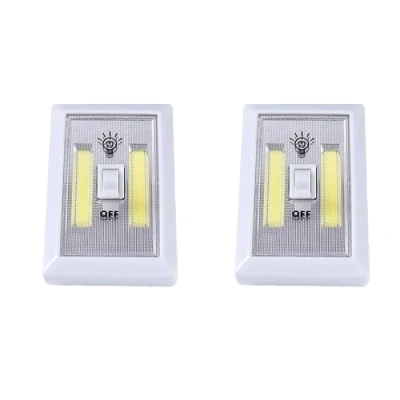Image of PNJB, Battery Operated LED Night Lights, Cordless COB Light Switch, Under The Cabinet Light, Emergency Camping Shelf, Garage, Kitchen, Nightlight &amp; Kitchen RV Boat (2 PCS)