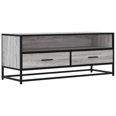 Image of vidaXL TV Cabinet Stand Media Unit Grey Sonoma Engineered Wood and Metal Industrial Style with Ample Storage, Multi Room Use Living Room/Bedroom