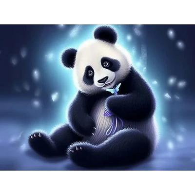 Image of Bimkole 5D Diamond Painting Kits for Adults Panda, Full Drill Animal DIY Rhinestone Embroidery Set Paint with Diamonds Art by Number Cross Stitch Home Wall Craft Decoration (12x16inch)