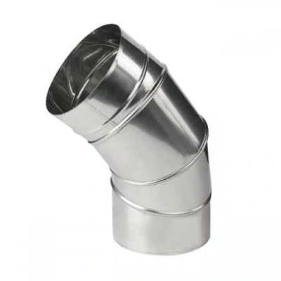Image of Stainless Steel Adjustable Elbow 90, 45, 15 Degree Chimney Liner Ducting Bend Pipe. (140mm)