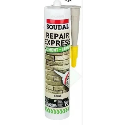 Image of Soudal Repair Express Cement Acrylic Sealant Cartridge Tube Joint Gap and Crack 290ml DIY Masonry Concrete Stairs (Beige)