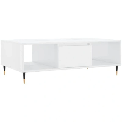 Image of vidaXL Coffee Table High Gloss White 104x60x35 cm Engineered Wood